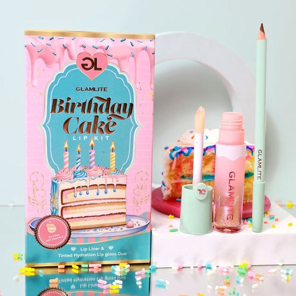 Glamlite - Birthday Cake Lip kit - Roze